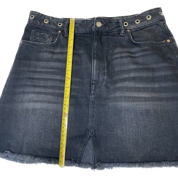 ALLSAINTS LILA EYELET BLACK WASHED DENIIM SKIRT M 10 - Picture 8 of 8